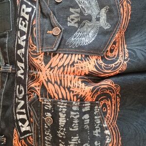 King Maker Black and Orange Jeans